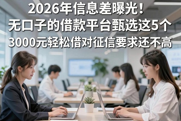 2026年信息差曝光！无口子的借款平台甄选这5个，3000元轻松借对征信要求还不高