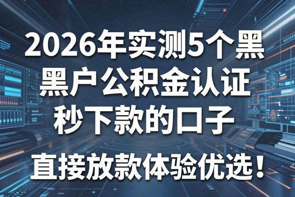 2026年实测5个黑户公积金认证秒下款的口子,直接放款体验优选!