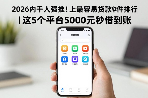 2026内行人强推！手机上最容易贷款软件排行，这5个平台5000元秒借到账