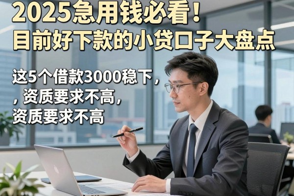 2025急用钱必看！目前好下款的小贷口子大盘点，这5个借款3000稳下、资质要求不高
