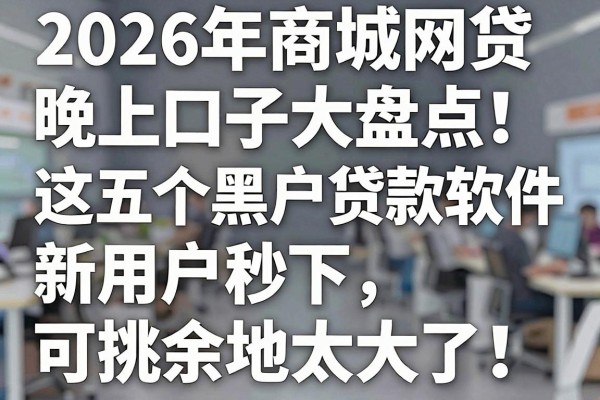 2026年商城网贷晚上口子大盘点!这五个黑户贷款软件新用户秒下,可挑余地太大了!