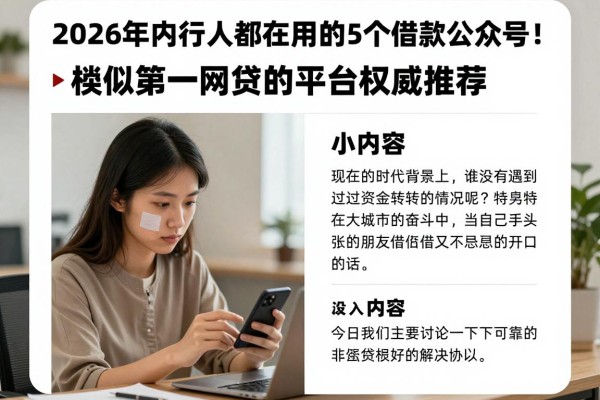 2026年内行人都在用的5个借款公众号！类似第一网贷的平台权威推荐