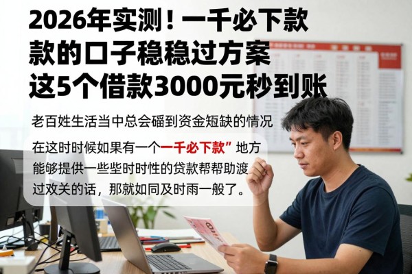 2026年实测!一千必下款的口子稳过方案,这5个借款3000元秒到账