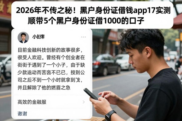 2026年不传之秘!黑户身份证借钱app17实测,顺带5个黑户身份证借1000的口子