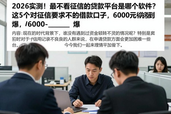 2026实测!最不看征信的贷款平台是哪个软件?这5个对征信要求不高的借款口子,6000元流程简单到爆