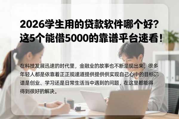 2026学生用的贷款软件哪个好?这5个能借5000的靠谱平台速看!