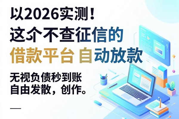 2026实测!这5个不查征信的借款平台自动放款,无视负债秒到账