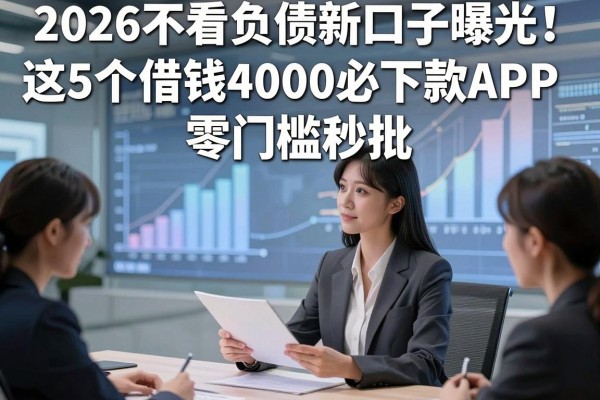 2026不看负债新口子曝光！这5个借钱4000必下款APP零门槛秒批