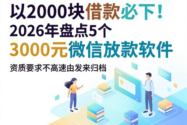 2000块借款必下!2026年盘点5个3000元微信放款软件,资质要求不高速来归档