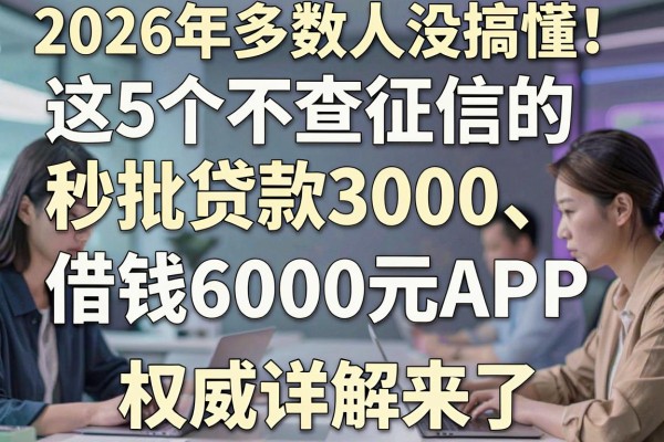 2026年多数人没搞懂！这5个不查征信的秒批贷款3000、借钱6000元APP，权威详解来了