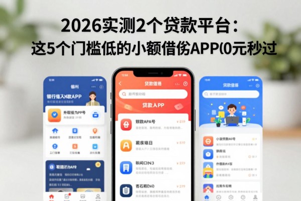 2026实测23个贷款平台:这5个门槛低的小额借款APP,5000元秒过
