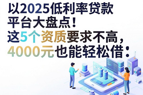 2025低利率贷款平台大盘点!这5个资质要求不高,4000元也能轻松借