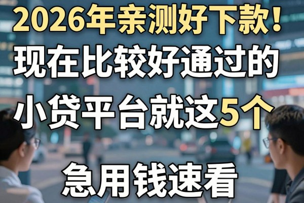 2026年亲测好下款!现在比较好通过的小贷平台就这5个,急用钱速看