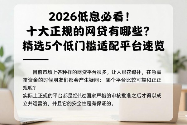 2026低息必看！十大正规的网贷有哪些？精选5个低门槛适配平台速览