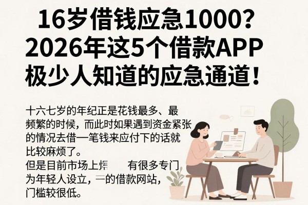 16岁借钱应急1000?2026年这5个借款APP,极少人知道的应急通道!