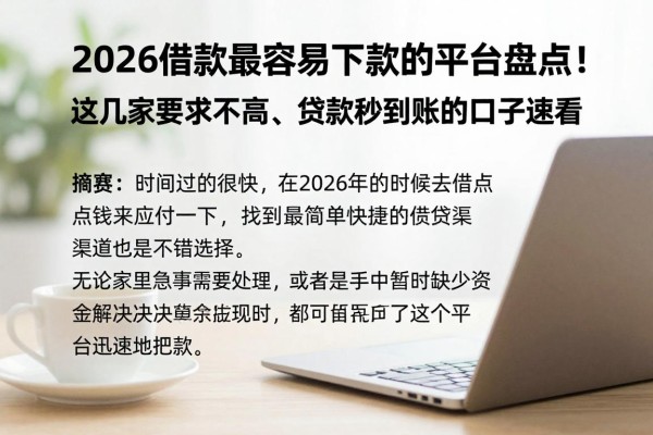 2026借款最容易下款的平台盘点！这几家要求不高、贷款秒到账的口子速看