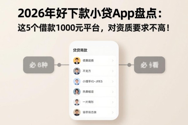 2026年好下款的小贷app盘点:这5个借款1000元平台,对资质要求不高,必看!