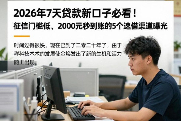 2026年7天贷款新口子必看!征信门槛低、2000元秒到账的5个速借渠道曝光