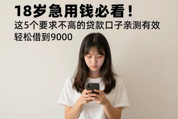 18岁急用钱必看！这5个要求不高的贷款口子亲测有效，轻松借到9000
