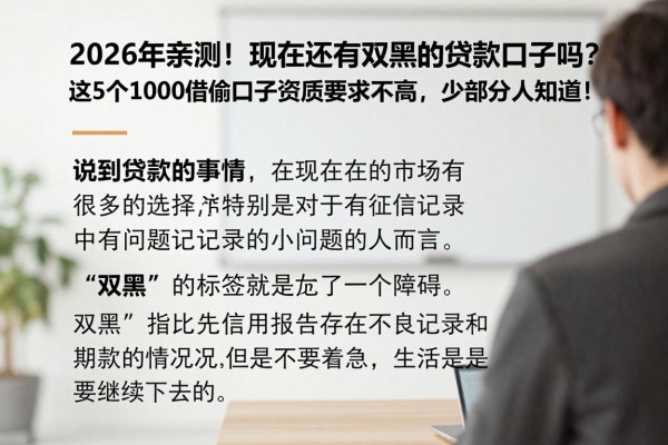 2026年亲测!现在还有双黑的贷款口子吗?这5个1000借款口子资质要求不高,少部分人知道!