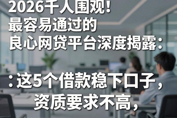 2026千人围观！最容易通过的良心网贷平台深度揭露：这5个借款稳下口子，资质要求不高！