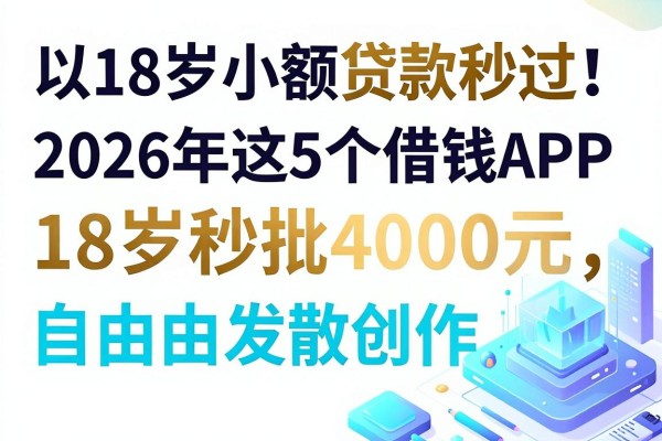18岁小额贷款秒过!2026年这5个借钱APP,18岁秒批4000元