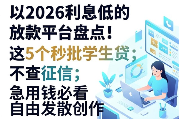 2026利息低的放款平台盘点！这5个秒批学生贷不查征信，急用钱必看