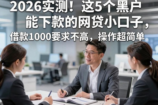 2026实测!这5个黑户能下款的网贷小口子,借款1000要求不高操作超简单