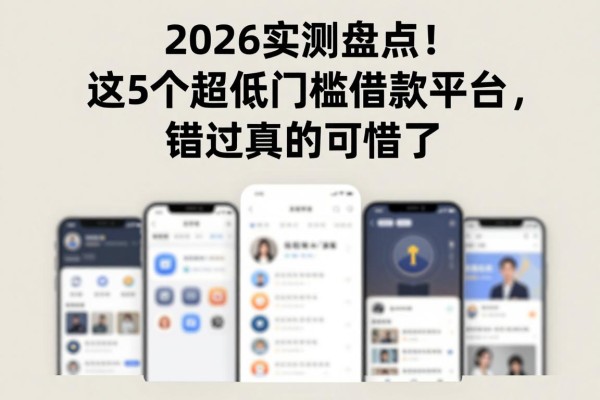 2026实测盘点!这5个超低门槛借款平台,错过真的可惜了