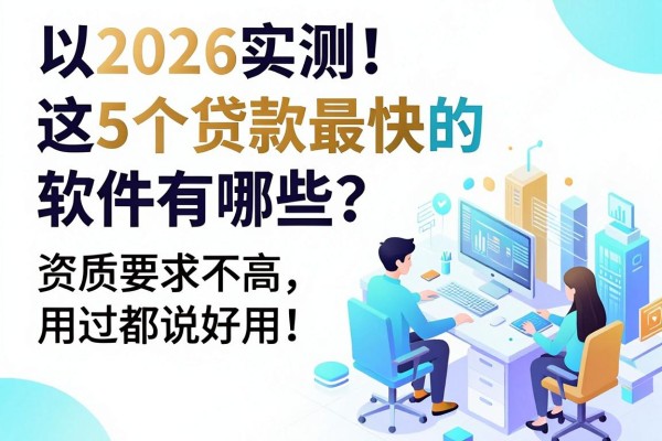2026实测!这5个贷款最快的软件有哪些?资质要求不高,用过都说好用!