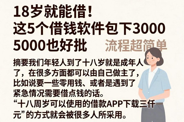 18岁就能借!这5个借钱软件包下3000,5000也好批、流程超简单