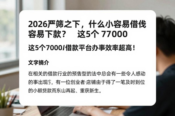 2026严筛之下，什么小贷容易借钱容易下款？这5个7000借款平台办事效率超高！