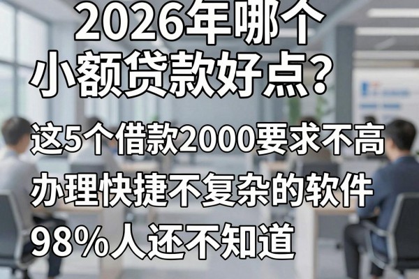 2026年哪个小额贷款好点?这5个借款2000要求不高、办理快捷不复杂的软件98%人还不知道!
