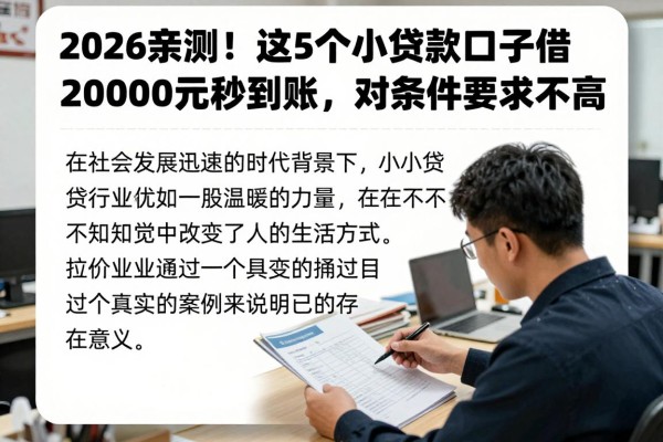 2026亲测!这5个小贷款口子借款2000元秒到账,对条件要求不高