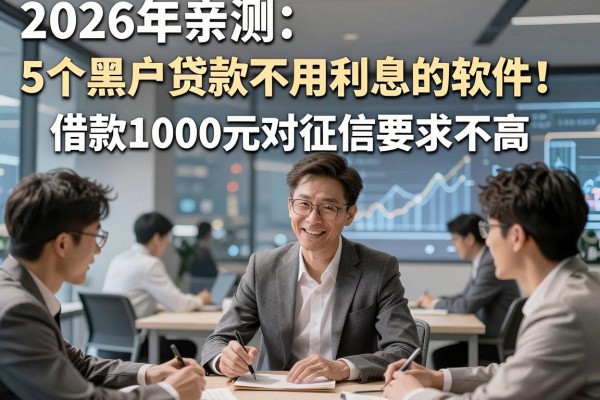 2026年亲测：5个黑户贷款不用利息的软件！借款1000元对征信要求不高