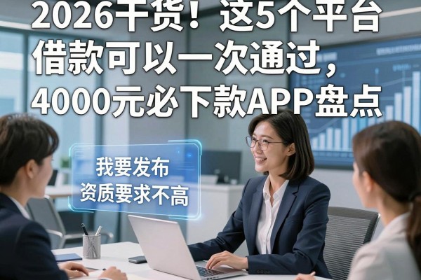 2026干货!这5个平台借款可以一次通过,资质要求不高,4000元必下款APP盘点