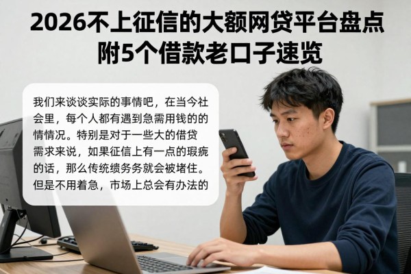 2026不上征信的大额网贷平台盘点，附5个借款老口子速览