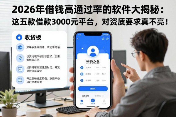 2026年借钱高通过率的软件大揭秘:这五款借款3000元平台,对资质要求真不高!