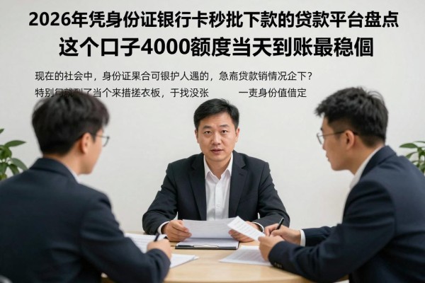 2026年凭身份证银行卡秒批下款的贷款平台盘点,这几个口子4000额度当天到账最稳妥