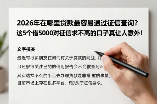 2026年在哪里贷款最容易通过征信查询?这5个借5000对征信要求不高的口子真让人意外!