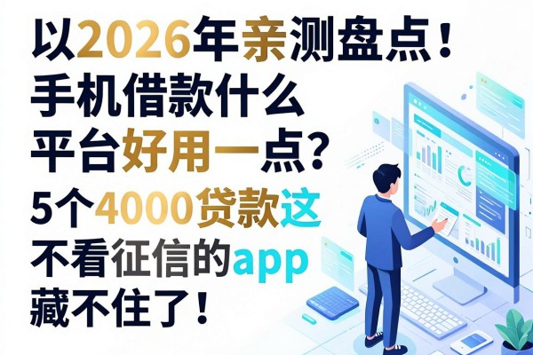 2026年亲测盘点：手机借款什么平台好用一点？这5个4000贷款不看征信的app藏不住了！