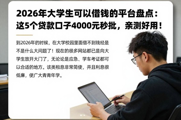 2026年大学生可以借钱的平台盘点：这5个贷款口子4000元秒批，亲测好用！
