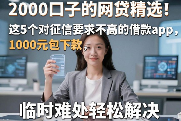 2000口子的网贷精选！这5个对征信要求不高的借款app，1000元包下款，临时难处轻松解决！