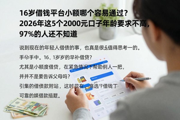 16岁借钱平台小额哪个容易通过?2026年这5个2000元口子年龄要求不高,97%的人还不知道
