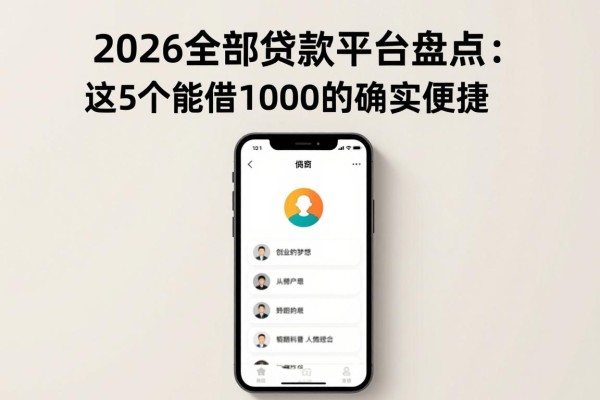 2026全部贷款平台盘点:这5个能借1000的APP确实便捷