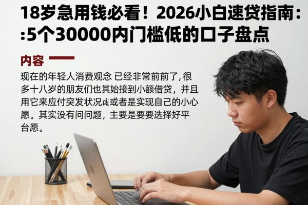 18岁急用钱必看!2026小白速贷指南:5个30000内门槛低的口子盘点
