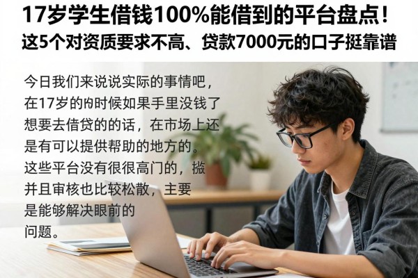 17岁学生借钱100%能借到的平台盘点!这5个对资质要求不高、贷款7000元的口子挺靠谱