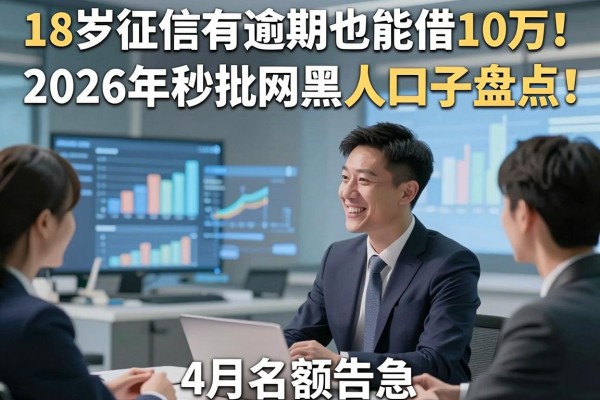 18岁征信有逾期也能借10万!2026年秒批网黑口子盘点,4月名额告急