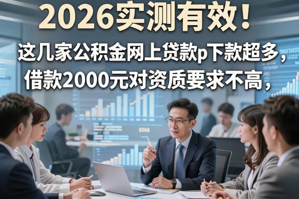 2026实测有效！这几家公积金网上贷款app下款超多，借款2000元对资质要求不高