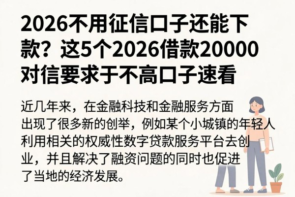 2026不用征信口子还能下款?这5个2026借款20000对征信要求不高口子速看